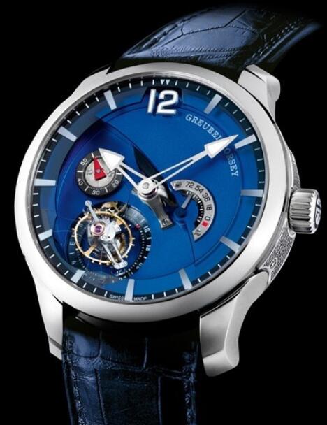 Replica Greubel Forsey Watch Tourbillon 24 Seconds Contemporain Platinum Blue Dial Men